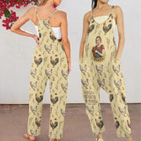 Easily Distracted By Peckers, Farmers Gift - Personalized Chicken Loose-Fit Overalls/ Rompers