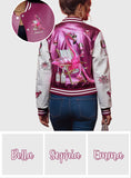 Be A Flamingo In A Flock of Pigeons - Personalized Flamingo Varsity Jacket