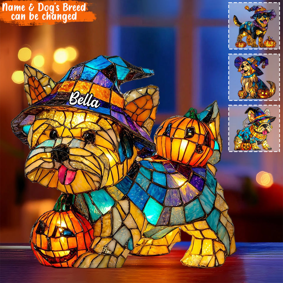 Spooky Time - Personalized Dog Acrylic LED Night Light