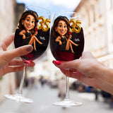 Women's Birthday - Personalized Wine Glass With Long Stem
