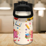 Perfect Back To School Gift - Personalized Kid Bottle With Plush Charm