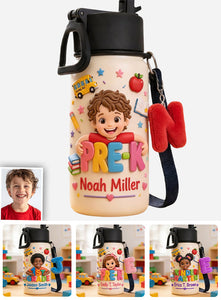 Perfect Back To School Gift - Personalized Kid Bottle With Plush Charm