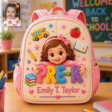 Perfect Back To School Gift For Kids - Personalized Kid Changeable Leather Patch Backpack