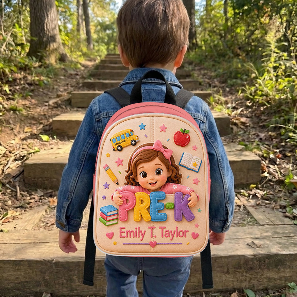 Perfect Back To School Gift For Kids - Personalized Kid Changeable Leather Patch Backpack