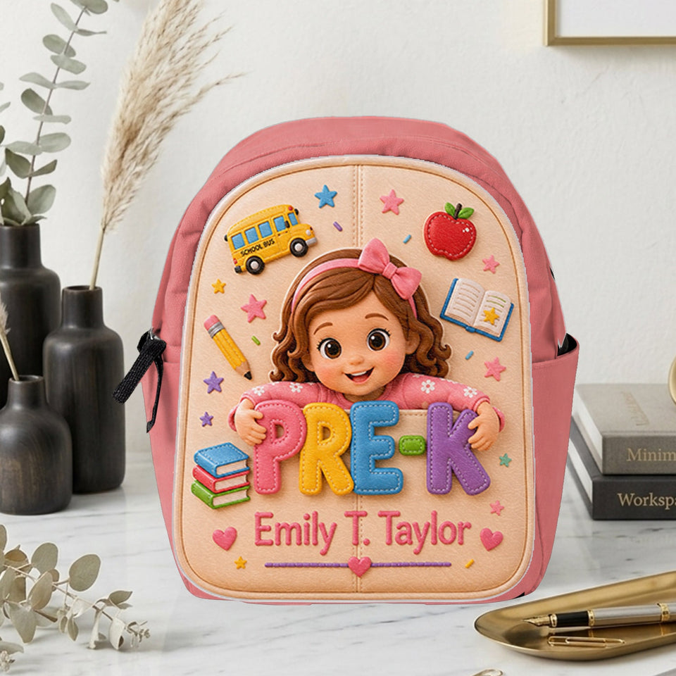 Perfect Back To School Gift For Kids - Personalized Kid Changeable Leather Patch Backpack