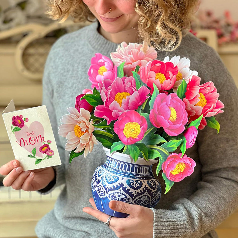 Paper Flower Bouquet Greeting Cards with Envelope