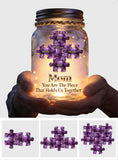 You Are The Piece That Hold Us Together - Personalized Mother Mason Jar Light