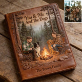 Our Happy Place - Personalized Camping Leather Journal