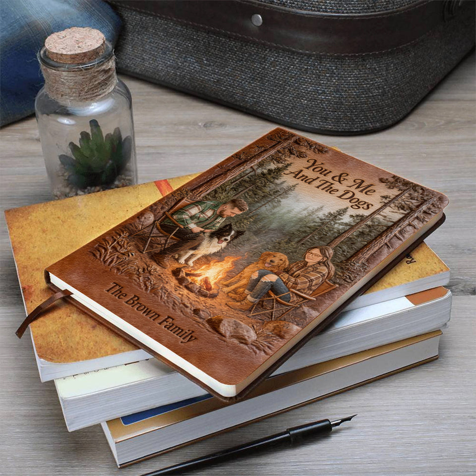 Our Happy Place - Personalized Camping Leather Journal