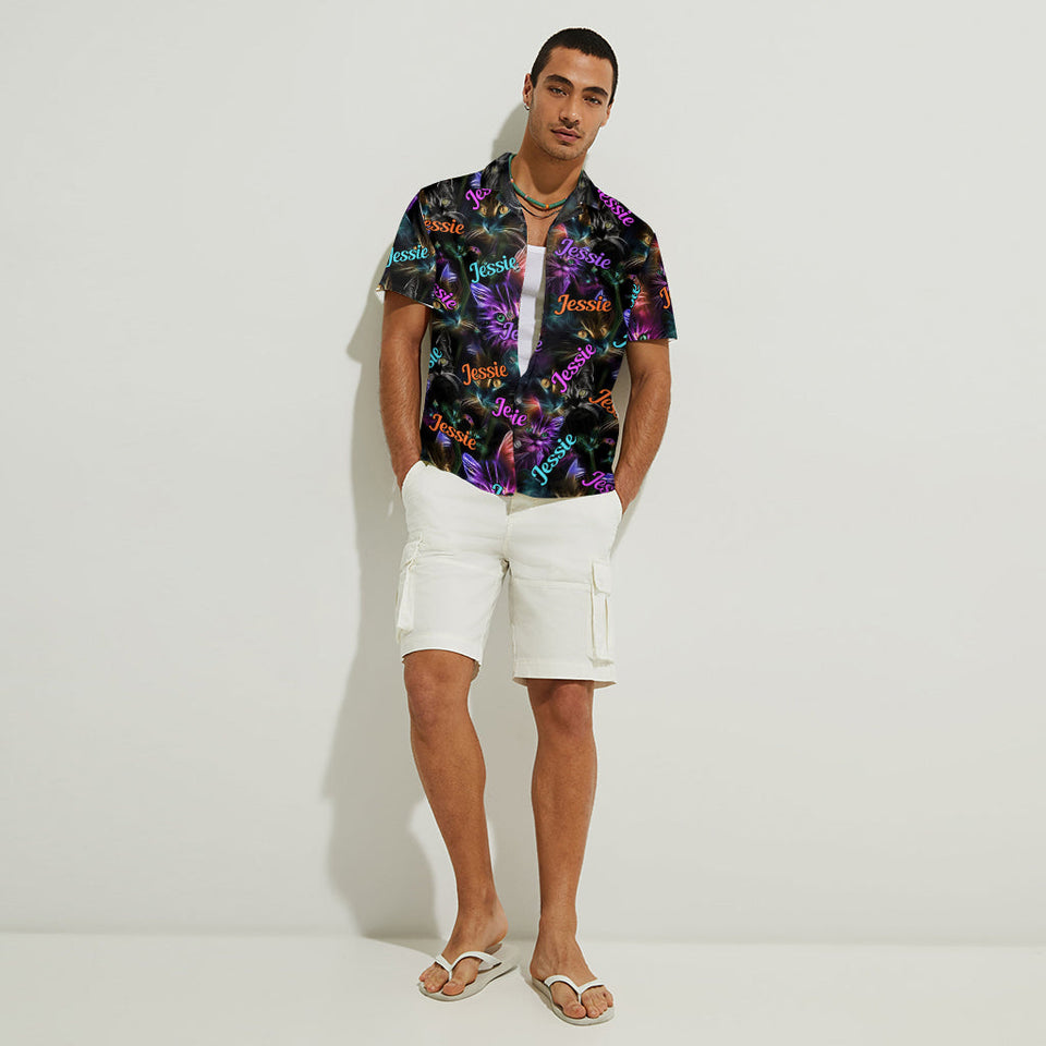 Cat Neon - Personalized Cat Hawaiian Shirt