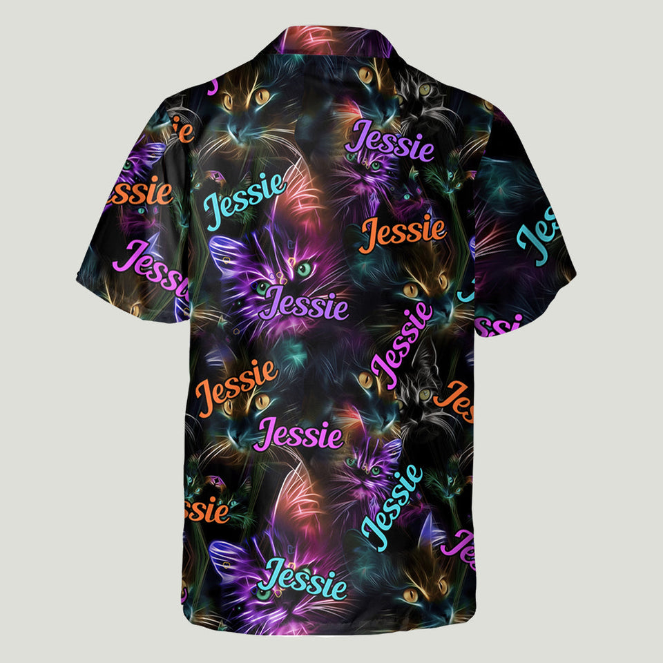 Cat Neon - Personalized Cat Hawaiian Shirt
