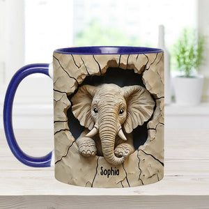 Love Elephant - Personalized Elephant Accent Mug