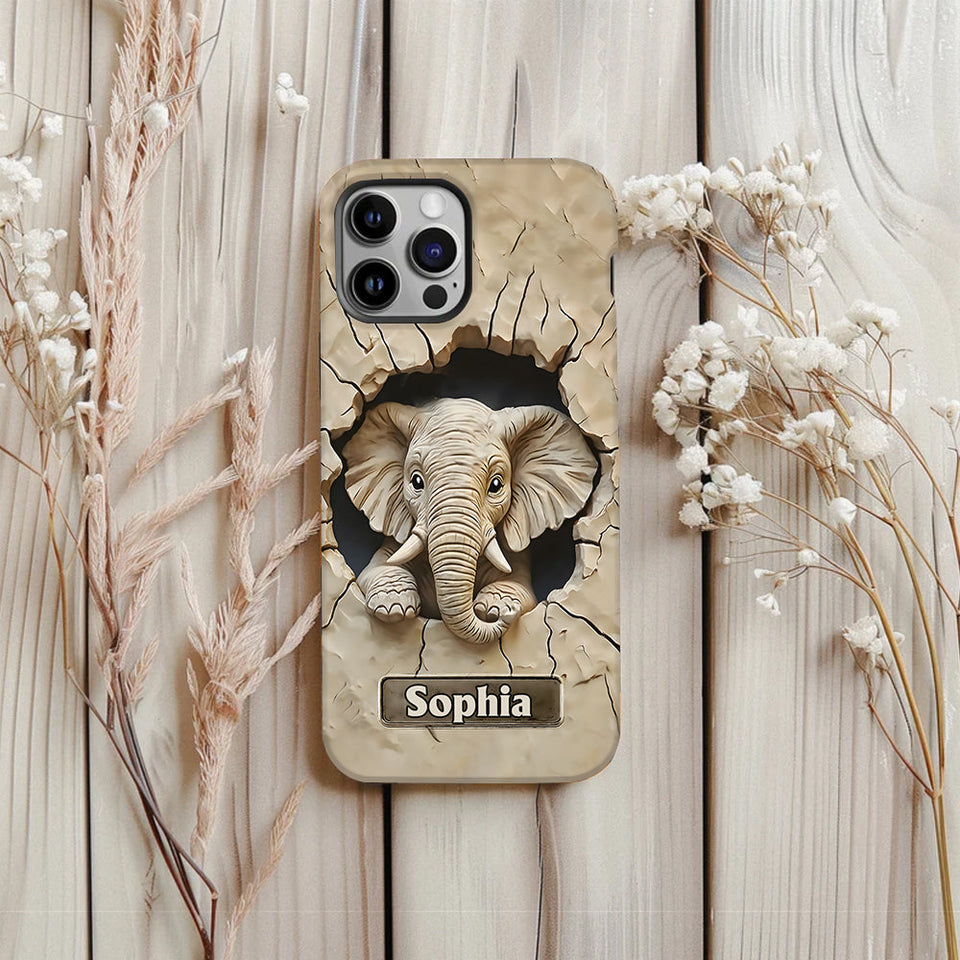Love Elephant - Personalized Elephant Full Print Phone Case