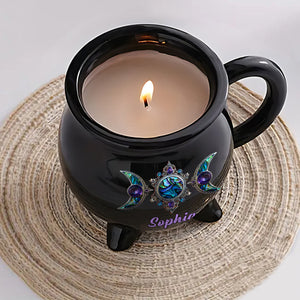 Beautiful Triple Moon - Personalized Witch Cauldron Mug
