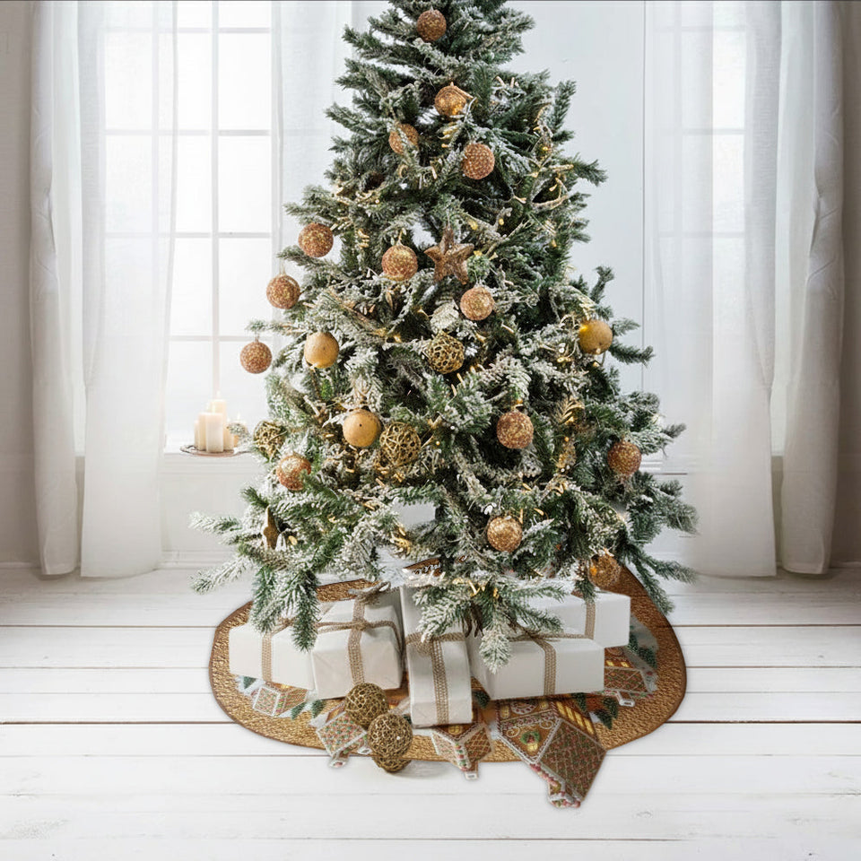 Gingerbread House Christmas - Personalized Christmas Shaped Tree Skirt
