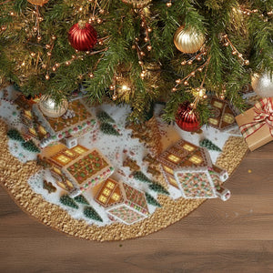 Gingerbread House Christmas - Personalized Christmas Shaped Tree Skirt