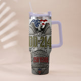 250 Years Of America History - Personalized Veteran Tumbler With Handle