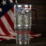 250 Years Of America History - Personalized Veteran Tumbler With Handle