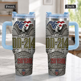 250 Years Of America History - Personalized Veteran Tumbler With Handle