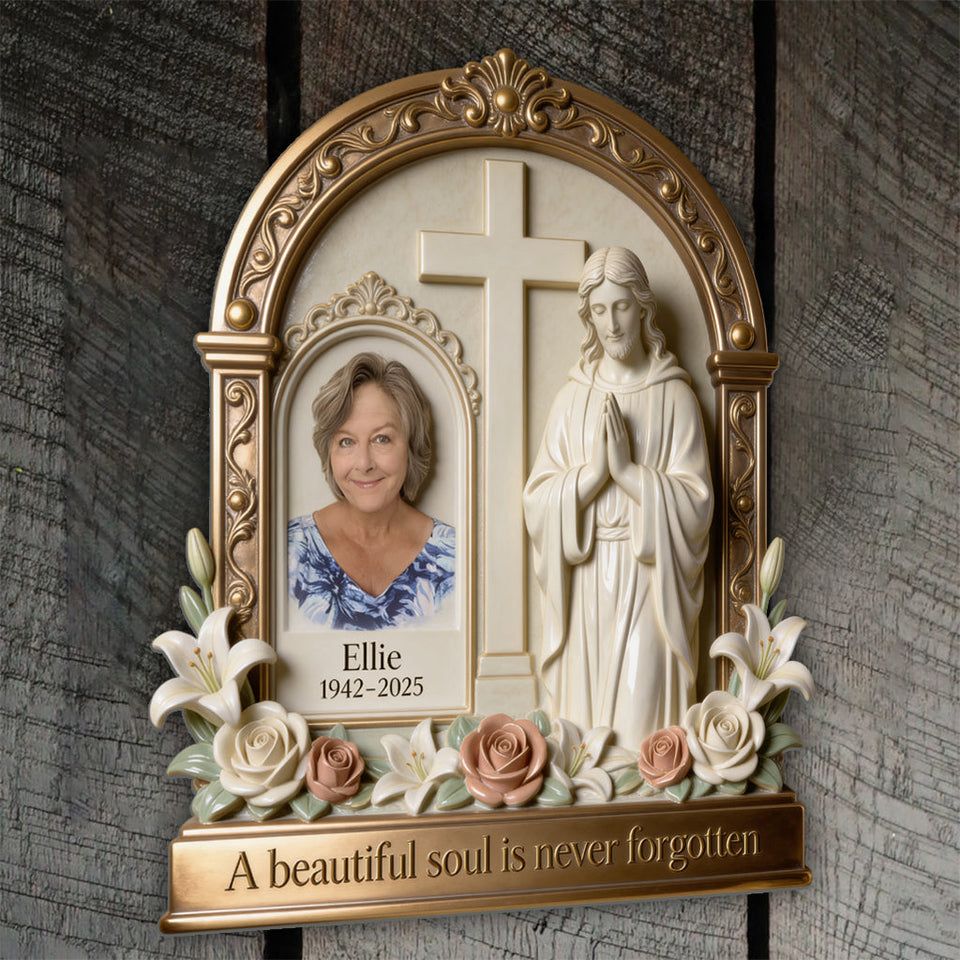 Une belle âme n'est jamais oubliée - Plaque commémorative personnalisée en métal découpé