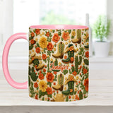 Cowgirl Boots Cactus - Personalized Cowgirl Accent Mug