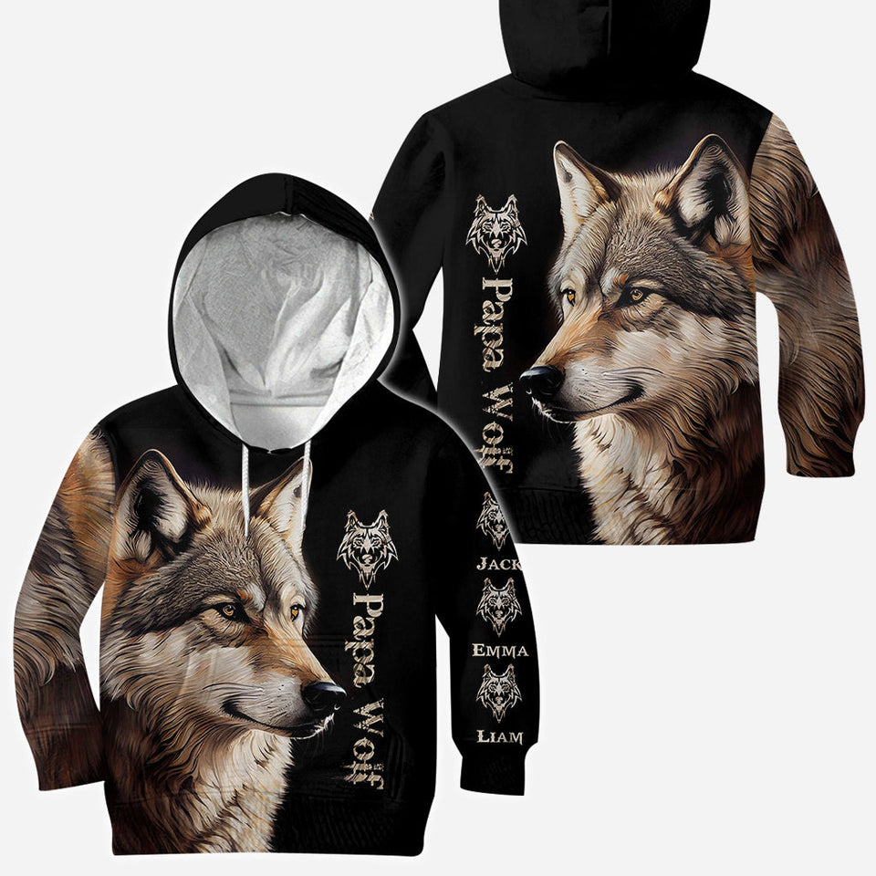 Papa Wolf - Personalized Father All Over Shirt