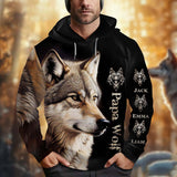 Papa Wolf - Personalized Father All Over Shirt