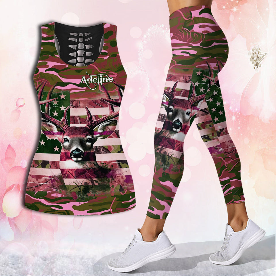 Country Girl - Personalized Hunting Hollow Tank Top and Leggings