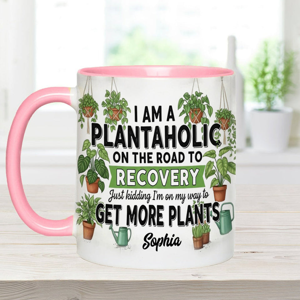 Plantaholic On The Road To Recovery - Personalized Gardening Accent Mug