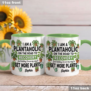 Plantaholic On The Road To Recovery - Personalized Gardening Accent Mug