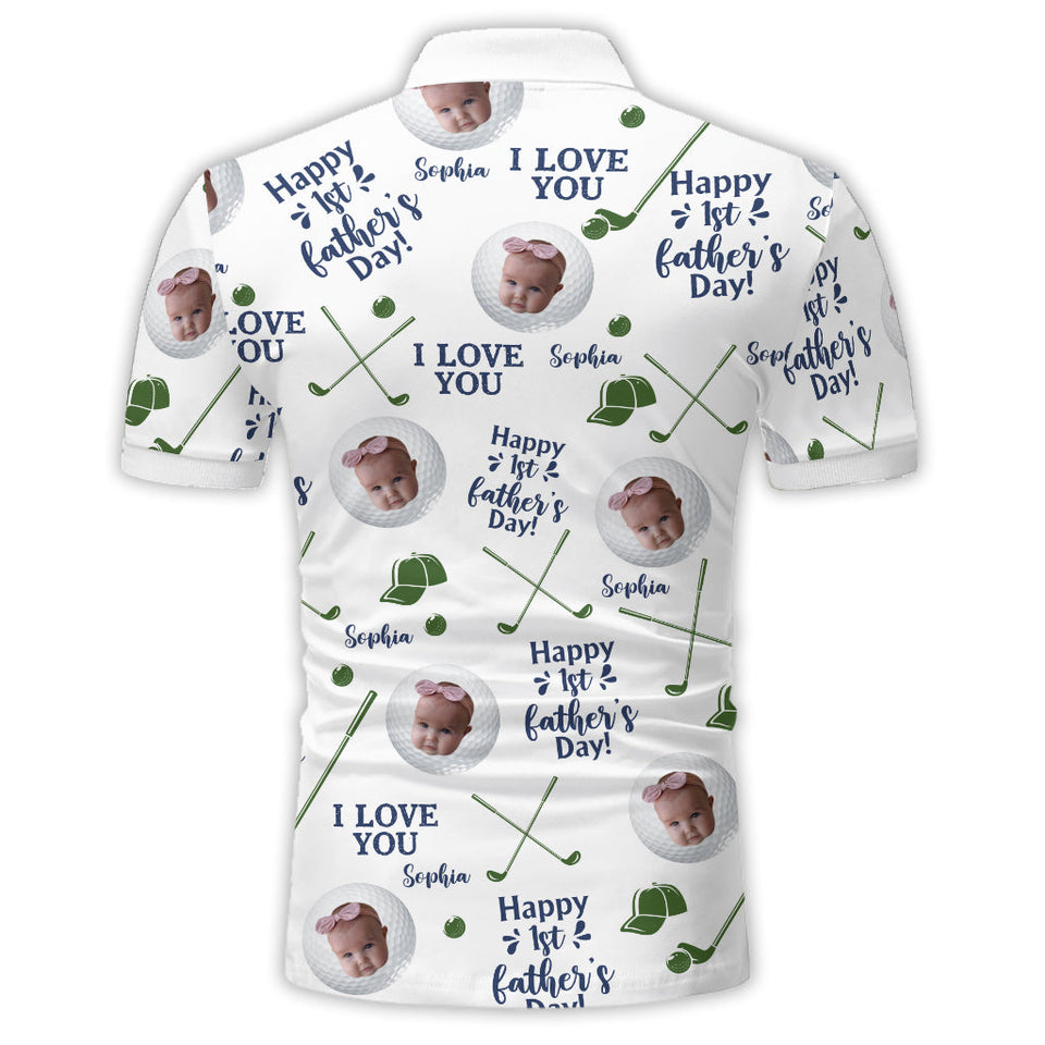 Golf Balls First Fathers Day - Personalized Father Polo Shirt