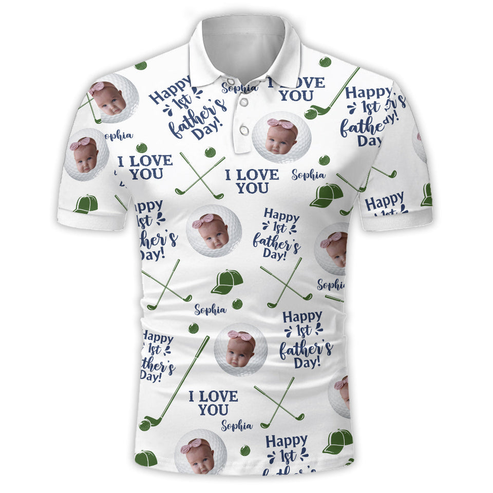 Golf Balls First Fathers Day - Personalized Father Polo Shirt
