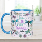 Just A Girl Who Loves Dragonflies - Personalized Dragonfly Accent Mug