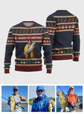 Hooked on Christmas - Personalized Fishing Ugly Sweater