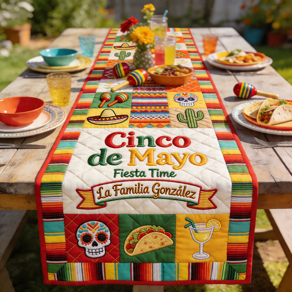Home Decor Cinco de Mayo Outdoor, Indoor - Personalized Cinco de Mayo Table Runner