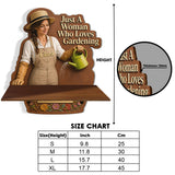 Just A Woman Who Loves Gardening - Personalized Graduation Wooden Floating Shelf