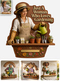 Just A Woman Who Loves Gardening - Personalized Graduation Wooden Floating Shelf