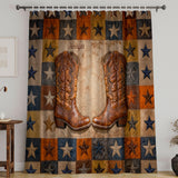 Cowgirl Boots - Personalized Cowgirl Blackout Window Curtain/ Drapes Set