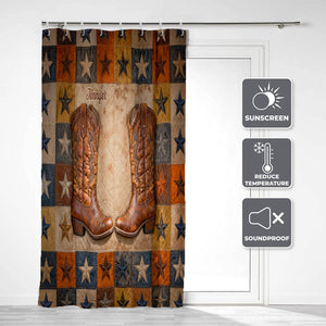 Cowgirl Boots - Personalized Cowgirl Blackout Window Curtain/ Drapes Set