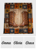 Cowgirl Boots - Personalized Cowgirl Blackout Window Curtain/ Drapes Set