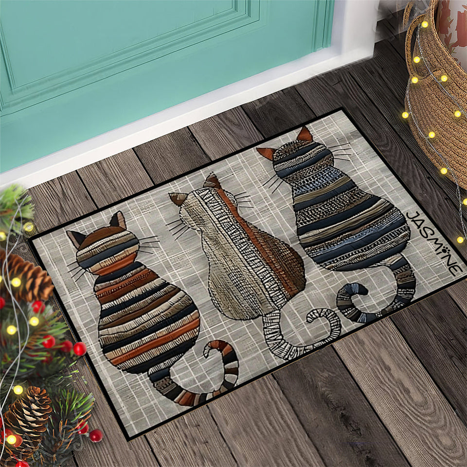 Cute Cats - Personalized Cat Doormat