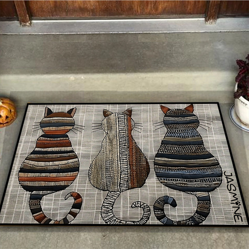 Cute Cats - Personalized Cat Doormat