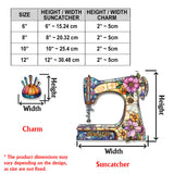 Beautiful Sewing Machine - Personalized Sewing Window Hanging Suncatcher With Charms