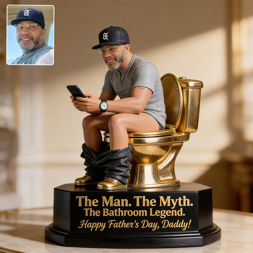 The Golden Toilet Trophy - Personalized Father Custom Shaped Acrylic Plaque