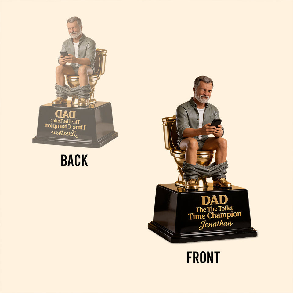 The Golden Toilet Trophy - Personalized Father Custom Shaped Acrylic Plaque
