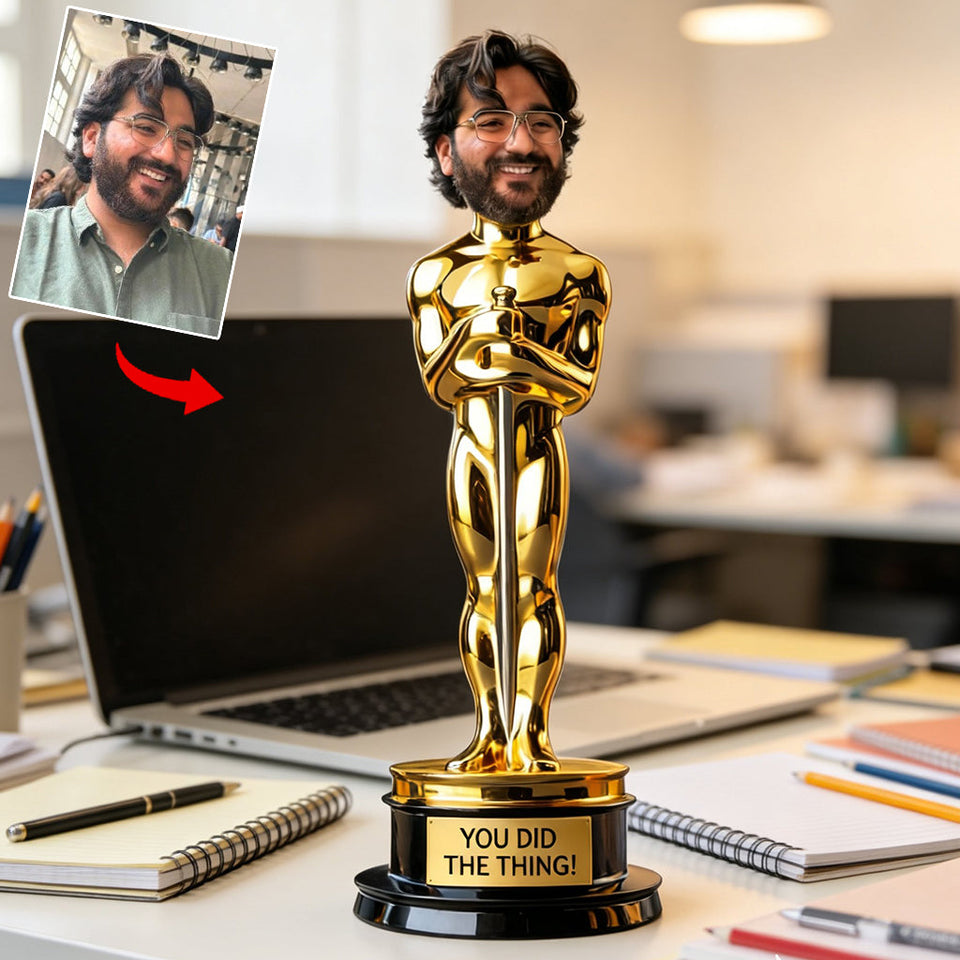 Funny Golden Trophy Award - Personalized Colleague Custom Shaped Acrylic Plaque