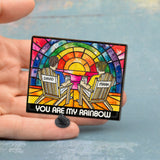 Rainbow Couple Love - Personalized LGBT Support Pin