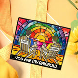 Rainbow Couple Love - Personalized LGBT Support Pin