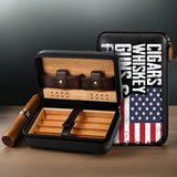 Cigars, Whiskey, G*ns & Freedom - Personalized Whisky Travel Cigar Humidor Case