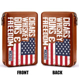 Cigars, Whiskey, G*ns & Freedom - Personalized Whisky Travel Cigar Humidor Case